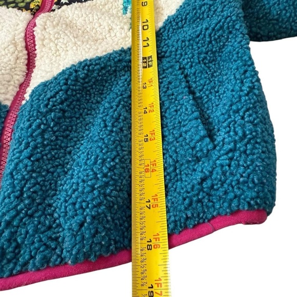 Disney Encanto Pink and Blue Puffer Jacket with Color Blocking and High Collar - Picture 5 of 6